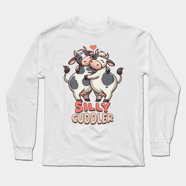 Cute Cow Silly Cuddler Long Sleeve T-Shirt by alcoshirts